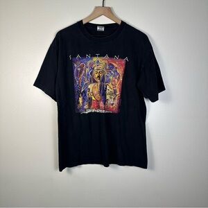 VINTAGE Santana Shaman Black Graphic‎ T-Shirt